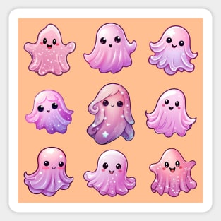 Cute pink ghosts pattern halloween Sticker